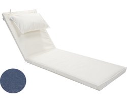 Korfu bekleding met hoofdkussen - marine blauw