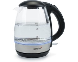 Korona 20608 Waterkoker | 1.2 Liter | Van hoogwaardig glas | BPA-vrij | Krachtige 2200 Watt | Snel kokend water | Blauwe LED-verlichting