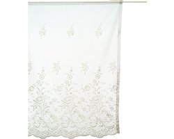 Kort Gordijn | Lena - Geborduurd Kant - Gebroken Wit - 60x80 - Pimlico