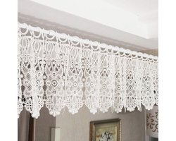 Korte Lacy Gordijnen met Bloemenpatroon | Landelijke Bistro Gordijnen | 100 x 50 cm