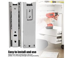 Korte Ladegeleiders - Volledig Uittrekbare Soft Close Kogellager Ladegeleiders voor Meubelen - Set van 2