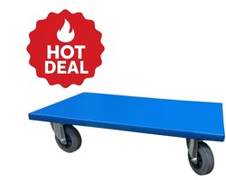 Kortpack - Meubelhondje 72cm lang x 48 cm breed - 1 stuk per verpakking - Antislip bekleding - Meubelroller - Draaggewicht: 300KG - 4 Rubberen Draaibare Wielen - (099.0065)
