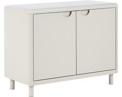 KORVO - Opbergkast met 2 deuren - Lichtbeige - Mesh
