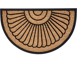 KORYAK - Deurmat - Natuurlijk/Zwart - 45 x 75 cm - Polyester