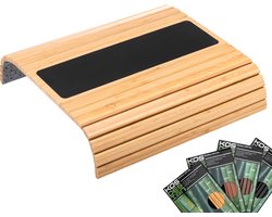 Kos Design Armleuning Organizer - Banktafel - Bank Organizer - Bank Dienblad - flexibel dienblad armleuning - Bamboe - Beschermende Coating - Zwart - Wit - Anti Slip