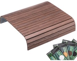 Kos Design Armleuning Organizer - Banktafel - Bank Organizer - Bank Dienblad - flexibel dienblad armleuning - Bamboe - Beschermende Coating - Zwart - Wit - Anti Slip