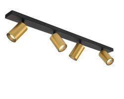 Kosilum - Lewis - Plafondlamp - Zwart en goud - Aluminium