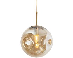 Kosilum - Nourot - Hanglamp - Amber - Metaal en glas