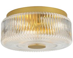 Kosilum - Paolina - Plafondlamp - Transparant en goud - Metaal en glas