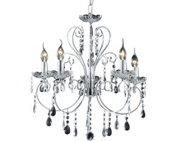 Kosilum - Pavia - Lamp - Zilver/Chroom - Metaal, kristal en glas