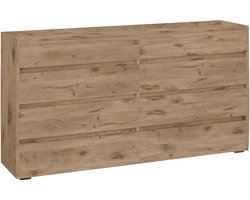 Kosmo - Commode met 8 laden in eikenhoutlook (80 x 142 x 35 cm)