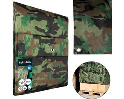 KOTARBAU® Afdekzeil, Polyethyleen, 1,5 x 2,4 m, Camouflage, 80 g/m2, Waterdicht, Zeil Afdekking, Beschermzeil voor Meubels, Afdekzeil uv-bestendig, Zeil voor bescherming buiten
