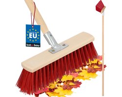 KOTARBAU® Bezemkop, Straatbezem, 33 cm, Veegbezem, Buitenbezem, Harde Nylonborstels, Tuinbezem, Stevige Straatbezem, Harde Bezem voor Buiten, met Steel, Hout, PVC
