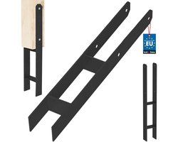 KOTARBAU® H Instortanker - Paalhouder in Beton Storten 70 x 600 mm Betonanker voor Houten Palen - Paaldrager Beton - Kolomvoet Beton - Gepoedercoat Staal