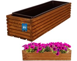 Kotarbau - Houten Bloembak - 64x20 cm - Inclusief Inzetstuk - Weerbestendig