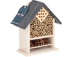 KOTARBAU® Insectenhotel Voor In De Tuin, Hout, 80x150x200 mm, Wit & Grijs- Lieveheersbeestjes Huisje, Insectenhotel Voor Wilde Bijen, Insectenhuis om op te Hangen