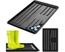 KOTARBAU® Schoenenlekbak, Lekbak Schoenen, Kunststof, 60 x 40 cm, Zwart, Schoenendruipbak, Schoenmat, Laarzen Afdruipmat, Lekbak voor Natte Schoenen, Schoenafdruipbak, Schoenenschaal