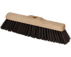 KOTARBAU® Straatbezem, Zonder Steel, Hout, 30 cm, Bruin, Nylon Borstels, Veegbezem, Buitenbezem, Tuinbezem, voor Binnen en Buiten, Ergonomisch Ontwerp