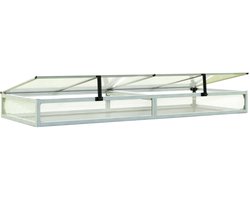 Koude bak opzetstuk van aluminium en polycarbonaat Tuinkas plantenbak voor tuin, balkon, met dakvenster kleppen, UV en weerbestendig