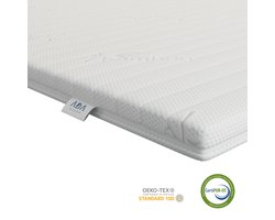 Koudschuim topper 90x200 - medium hardheid topmatras - circa 6-7 cm - afritsbaar - wasbaar - orthopedisch - hypoallergeen topdek matras - CertiPUR® en Okoetex gecertificeerd