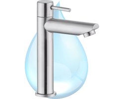 Koudwaterkraan - Chroom, Zilverkleurig - Fonteinkraan - RVS - Modern Design - Toilet en Badkamer - Eenvoudige Installatie