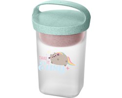 Koziol Bio-Circulair - Buddy Snackbox met Deksel 700 ml Pusheen Take It Easy - Gerecycled Zonnebloemolie - Blauw