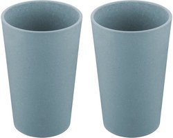 Koziol Bio-Circulair - Connect Beker 350 ml Set van 2 Stuks - Bio Circulair Kunststof - Blauw -