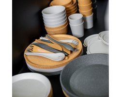 Koziol Bio-Circulair - Move Rio Bestekset 3-Delig Set van 6 Stuks - Bio Circulair Kunststof - Grijs