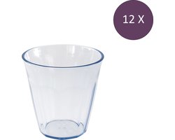Koziol Bio-Circulair - Nora Beker 150 ml Transparant Blauw Set van 12 stuks - Bio Circulair Kunststof - Blauw -