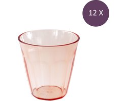 Koziol Bio-Circulair - Nora Beker 300 ml Transparant Roze Set van 12 stuks - Bio Circulair Kunststof - Roze