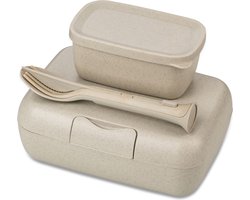 Koziol | Candy Ready Lunchbox- en Bestekset, Organic, Zand Beige