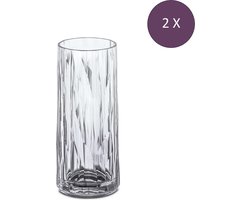 Koziol - Superglas Club No. 03 Longdrinkglas 250 ml Set van 2 Stuks Luxury Light Grey - Thermoplastic - Grijs -