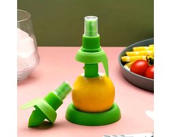 K&R Ventures® Citrusspuit – 3 Stuks Citroenspuit & Limoenspuit met Onderzetter – Voor Salades, Zeevruchten & Dranken – Groen Keukengereedschap