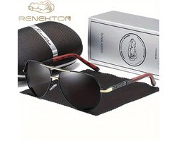 K&R Zonnebril - Piloten Zonnebril - Gepolariseerd - Dames / Heren - Unisex - met Volledig Cadeaupakket - gouden Frame en grijze glazen