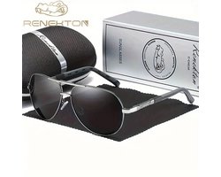 K&R Zonnebril - Piloten Zonnebril - Gepolariseerd - Dames / Heren - Unisex - met Volledig Cadeaupakket - grijs Frame en grijze glazen