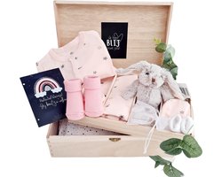 Kraam cadeau baby box - pas geboren baby - baby shower Meisje - baby geschenk - geboorte cadeau voor meisje - 10 in 1 cadeau