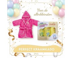 Kraam kado-Baby badjasje van Lief! - Roze- 0-12 maanden en Zwitsal Baby & Kids Essentials