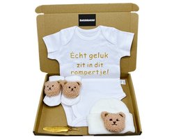 Kraamcadeau brievenbus, brievenbus kraamcadeau met romper, babymuts en babysokjes - meerdere kleuren - cadeau zwangerschap, kan ook rechtstreeks als cadeau worden verzonden