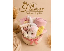 Kraamcadeau Meisje 17 stuks – Luxe Baby & Mama Cadeaumand – Compleet Geboortecadeau met Zwitsal en Verzorgingsproducten - Hawsaz.nl Cadeau - Badcape - Babygeschenkset - Babyshower - Gepersonaliseerde cadeaus - Babyverzorging
