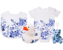Kraamcadeautjes set van 4 - Baby cadeauset - Badeend - Cadeau baby - Geschenkset baby - Baby cadeau - Typisch Nederlands - Baby cadeaupakket - Hollandse cadeautjes