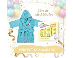 Kraamkado-Baby badjasje van Lief! -turqoise- 0-12 maanden en Zwitsal Baby & Kids Essentials