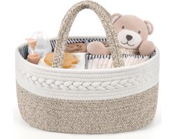 Kraammand - Baby Mand - Met drie vakken - Babyshower - Kraamcadeau meisje of jongen - Mooi, praktisch en overzichtelijk