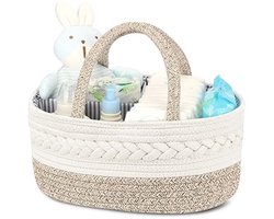 Kraammand - Baby Mand - Met drie vakken - Babyshower - Kraamcadeau meisje of jongen - Mooi, praktisch en overzichtelijk