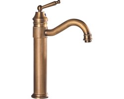 Kraan-keuken kraan-Badkamerkraan -Wastafelkraan - Wastafel - Badkamer-Toiletkraan - Bathroom Faucet-Badkamer Wastafelkranen - Antiek messing eengreeps kranen - Badkamer Mengkranen - Geborsteld messing Pop Up Drainer