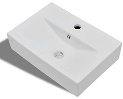 Kraan voor badkamer, keramiek, wit