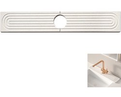 Kraanmat - Aanrechtmat - Absorberende stenen mat - Sneldrogend - Woondecoratie - Geschikt voor de meeste kranen - Geschikt voor badkamers, keukens en wastafels - Wit - 40*10*1 cm