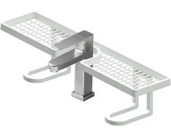 Kraanplank Badkamer - Wastafel Organizer - Ruimte Besparen - Montage Zonder Boren - 50 cm Lang - Wit