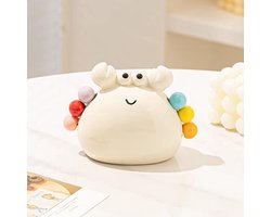 Krab Beeldje - Woondecoratie Woonkamer - Dieren Beeldjes - Woonaccessoires - Tafeldecoratie - Slaapkamer Accessoires - Cadeau Voor Haar - Decoratie - Grappige Gadgets - Design Ornament - Vensterbank Decoratie - Wit - 1 Stuk
