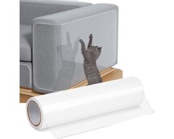 Krabmat, krasbeschermer voor deuren, transparante krasbescherming voor banken, meubelbescherming tegen katten en honden, 45*450CM