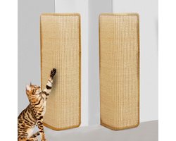 Krabmat voor katten, 2 stuks, sisal, 50 x 25 cm, wand-kattenkrabplank, sisal, deurmat, tapijt voor bank, meubels, deur, krasbescherming, geschikt voor wandmontage